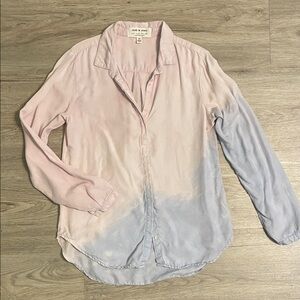 Anthropologie Pink and Blue Ombre Button Down Shirt